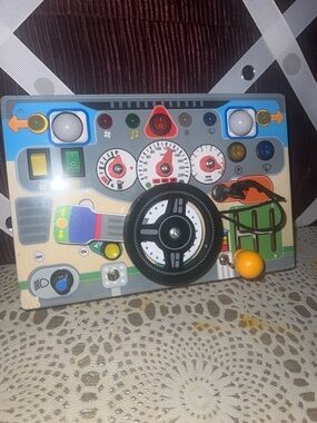 Wooden Steering Activity Board Toy in Multicolor